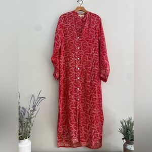 Natalie Martin Silk Button-down Maxi Dress
